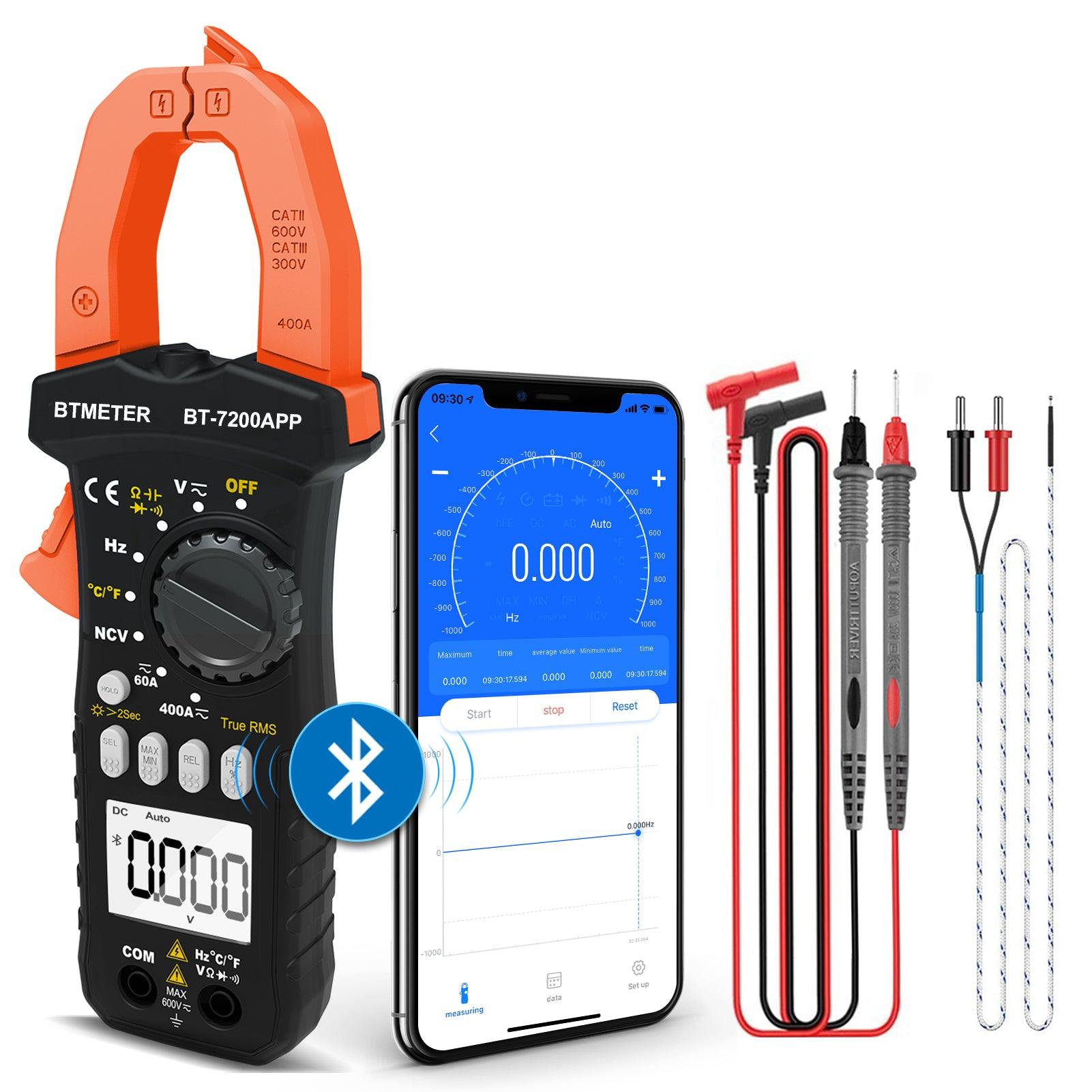 AOPUTTRIVER Digital Clamp Meter Bluetooth 1000A AC DC Clamps Multimeter 6000 Counts Auto-Ranging Meter for Amp, Volt, Ohm, Resistance, Capacity, Continuity, Temperature Clamps-on Meter AOPUTTRIVER Digital Clamp Meter Bluetooth 1000A AC DC Clamps Multimeter 6000 Counts Auto-Ranging Meter for Amp, Volt, Ohm, Resistance, Capacity, Continuity, Temperature Clamps-on Meter