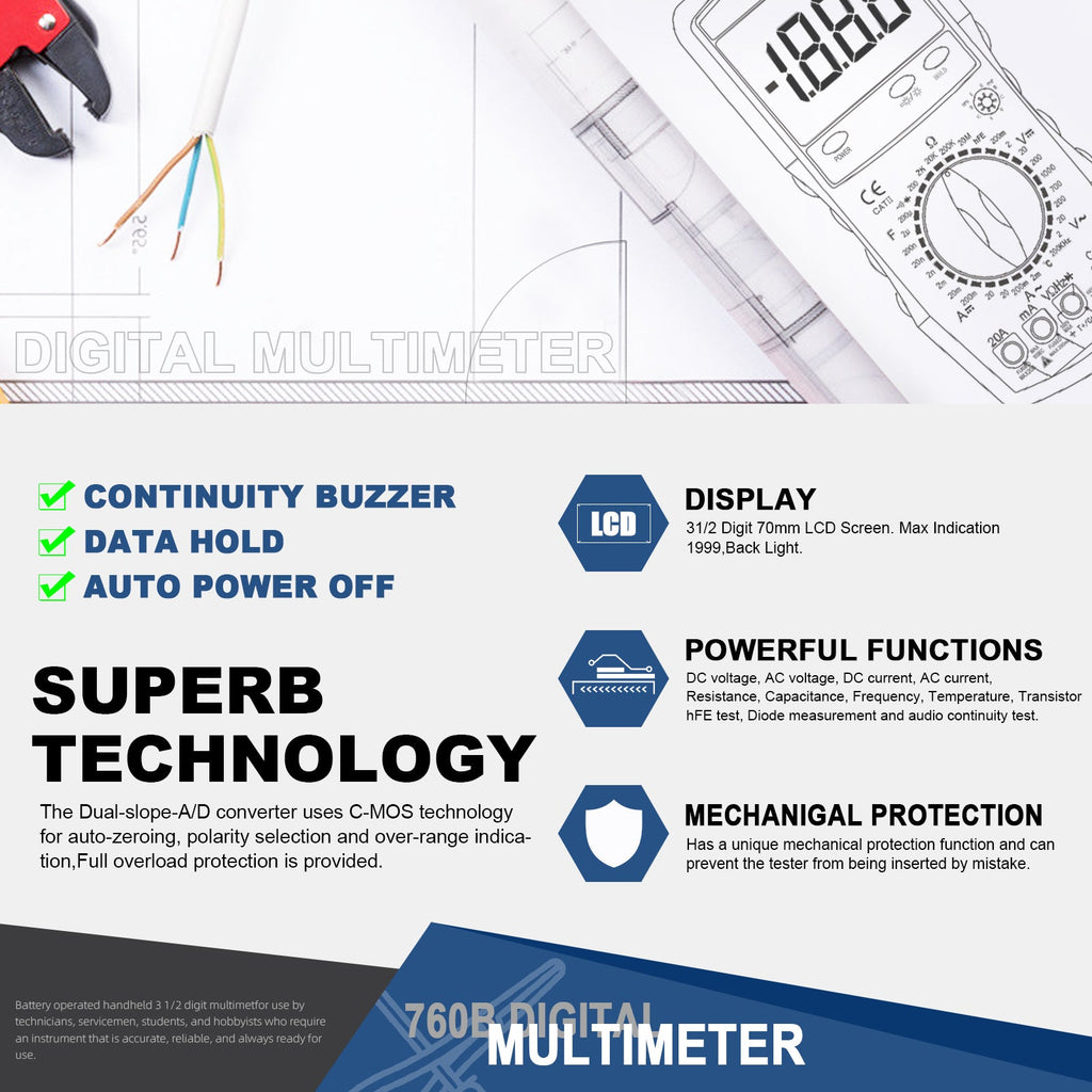BTMETER Digital Multimeter, Multimeter Bluetooth, BT-90EPD Advanced Multimeter with 4000 Counts, Diode Test, Auto Range Selection, Temperature Measurement, Backlight, Battery Test (Orange BTMETER Digital Multimeter, Multimeter Bluetooth, BT-90EPD Advanced Multimeter with 4000 Counts, Diode Test, Auto Range Selection, Temperature Measurement, Backlight, Battery Test (Orange