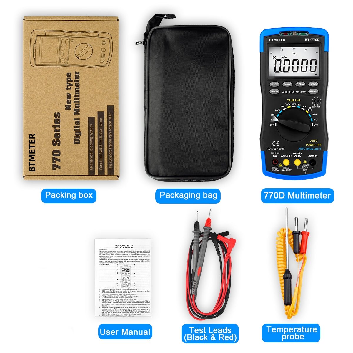 Accurate True Rms Multimeter NCV Multimeter High-Accuracy Auto Range True RMS 40000Counts