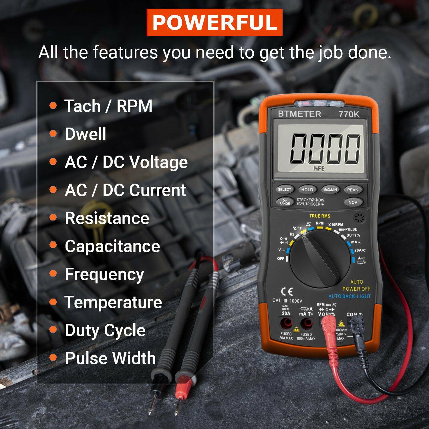 Automotive Multimeter with AC/DC Current Clamp Adapter