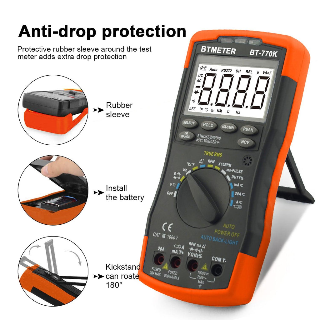 Automotive Multimeter with AC/DC Current Clamp Adapter