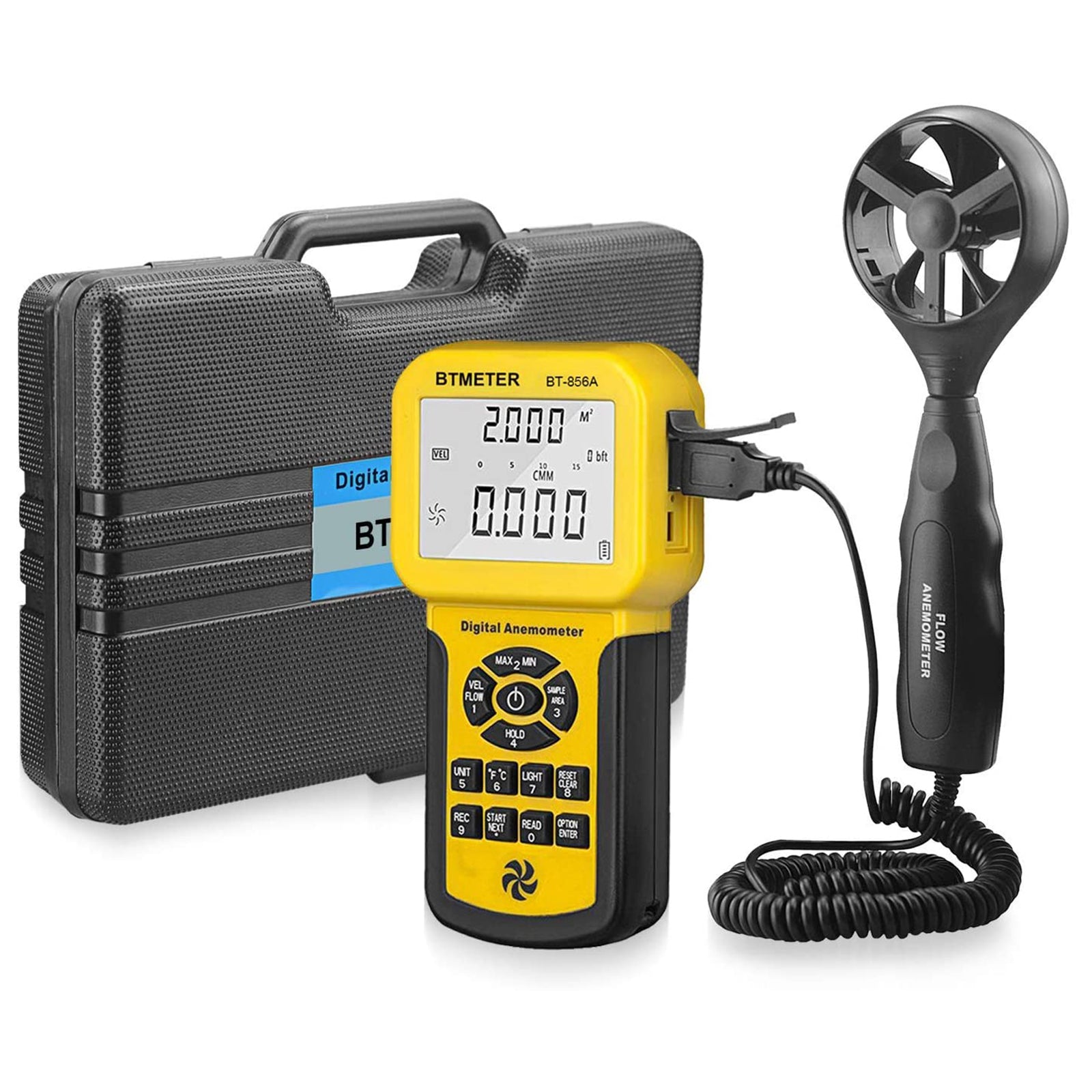 Meter Store BTMETER BT-856A Pro HVAC Anemometer Handheld CFM Meter Wind Speed Mete