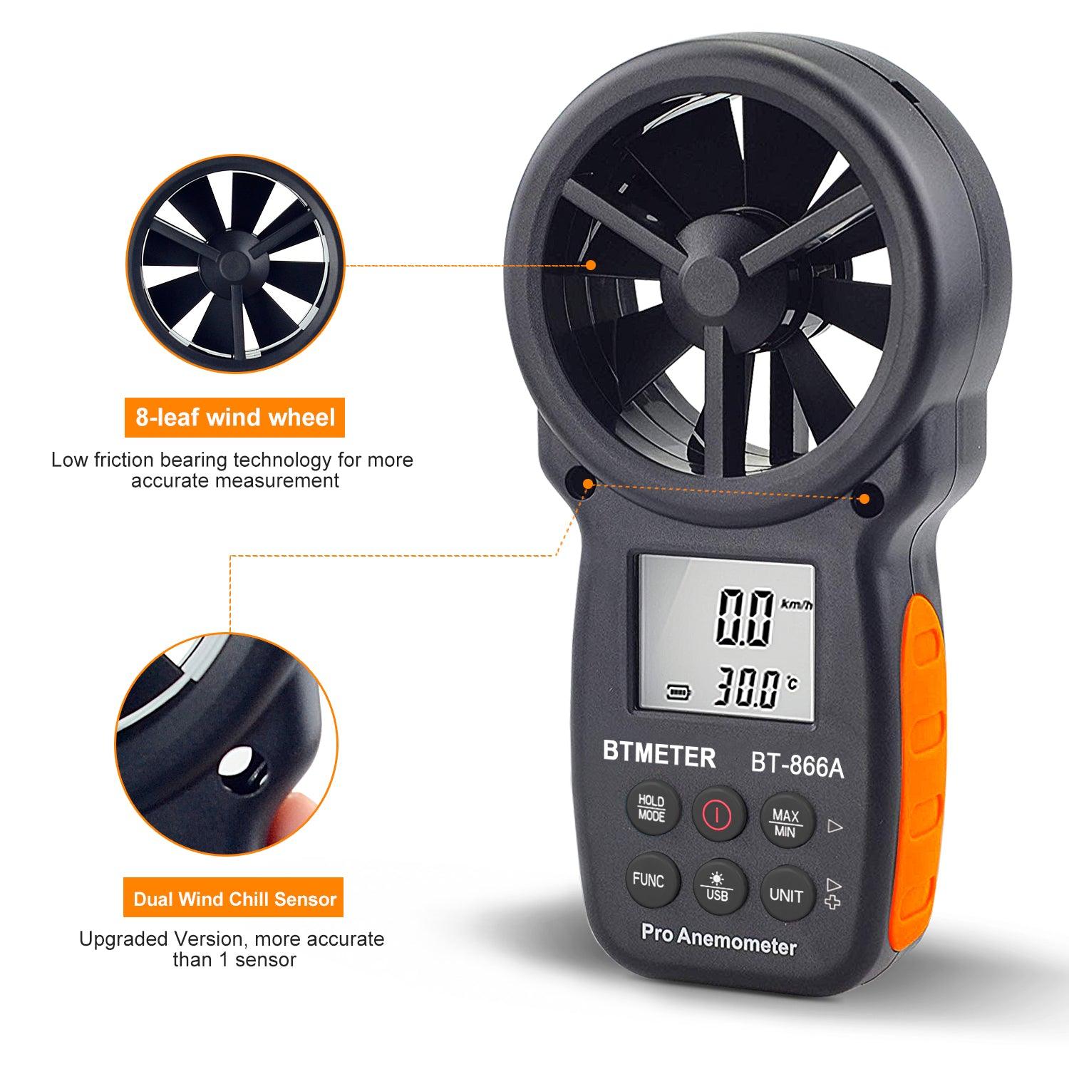 Digital Anemometer Handheld CFM Meter with USB Port