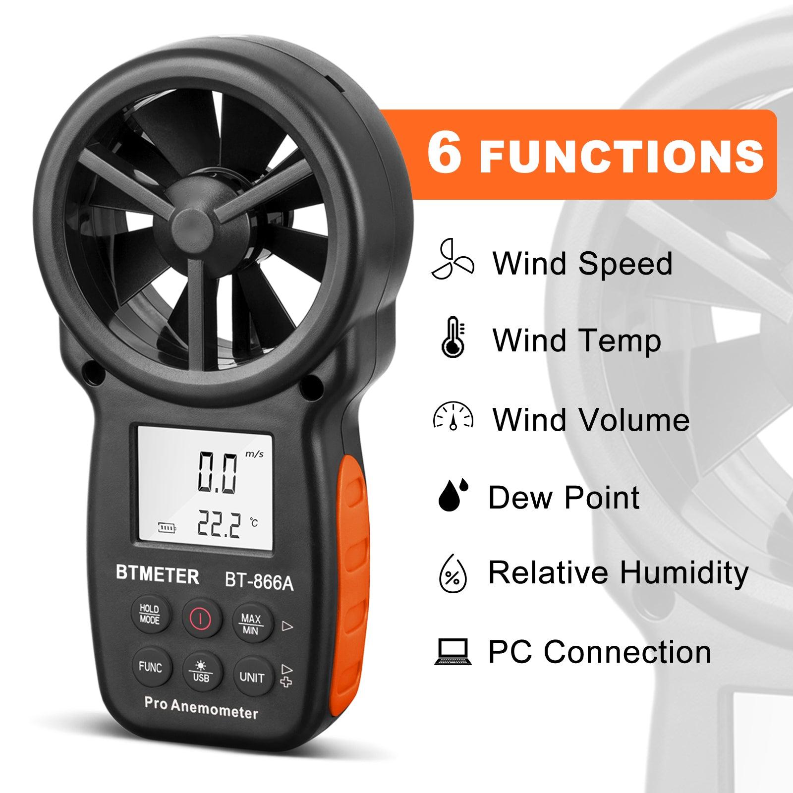 Digital Anemometer Handheld CFM Meter with USB Port