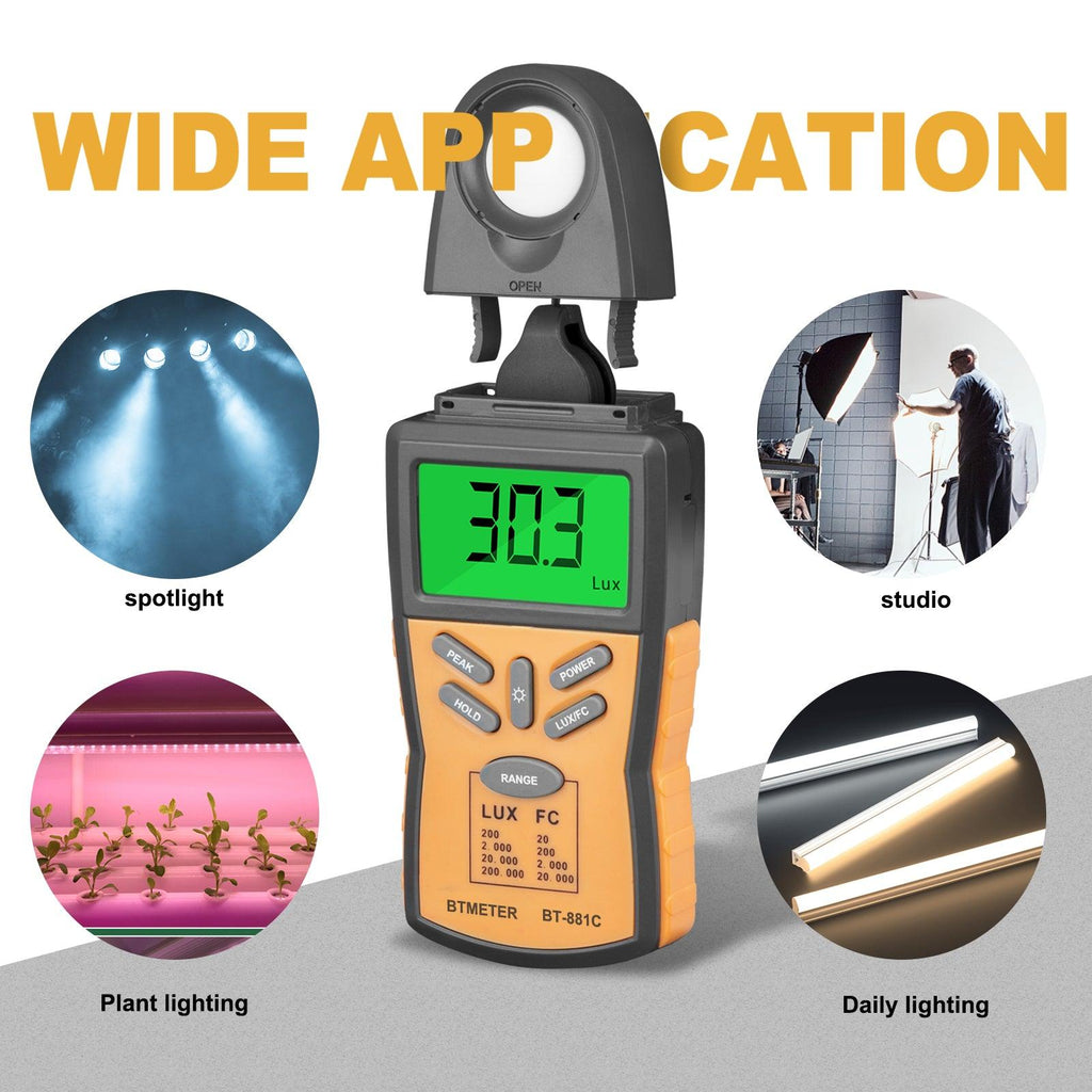 Meter Store Light Meter Lux Meter Lux/FC Unit Data Hold LCD Display