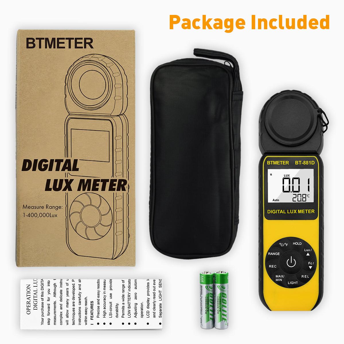 Meter Store Digital LUX Meter 0.1LUX-400000 LUX Range Light Meter