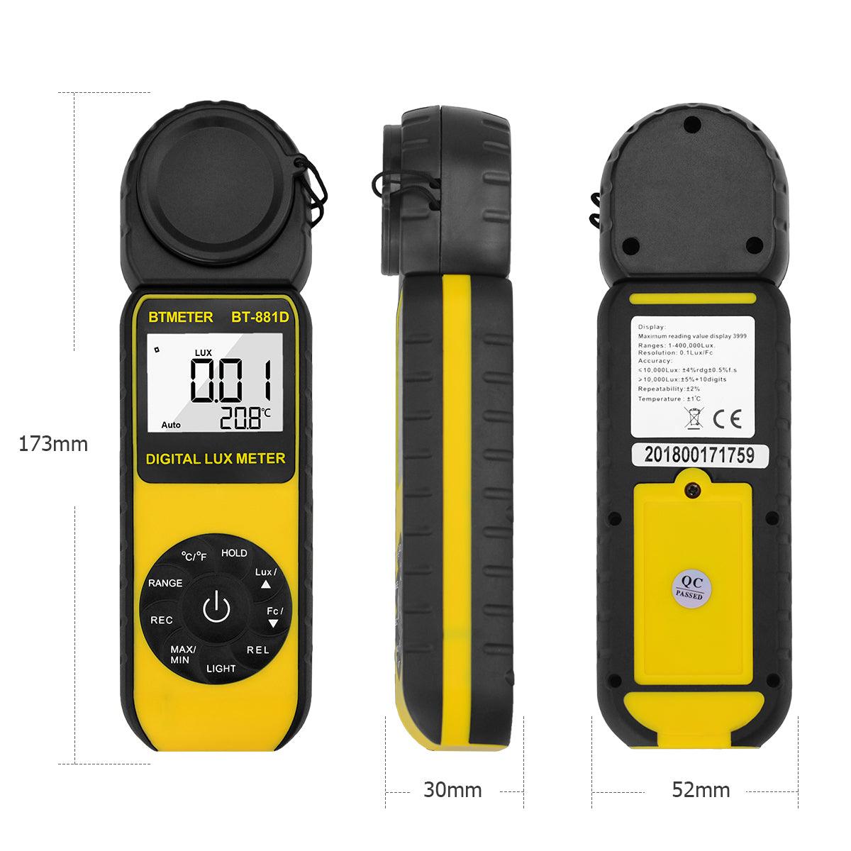 Meter Store Digital LUX Meter 0.1LUX-400000 LUX Range Light Meter