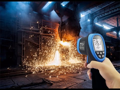 BT-1500 Digital Laser Thermometer Pyrometer 30:1 Laser Thermometer Gun,-58℉  to 2732℉ (-50℃ to 1500℃) High Temp Infrared Thermometer for Industrial HVAC  Kiln Forge Foundry Casting Furnace