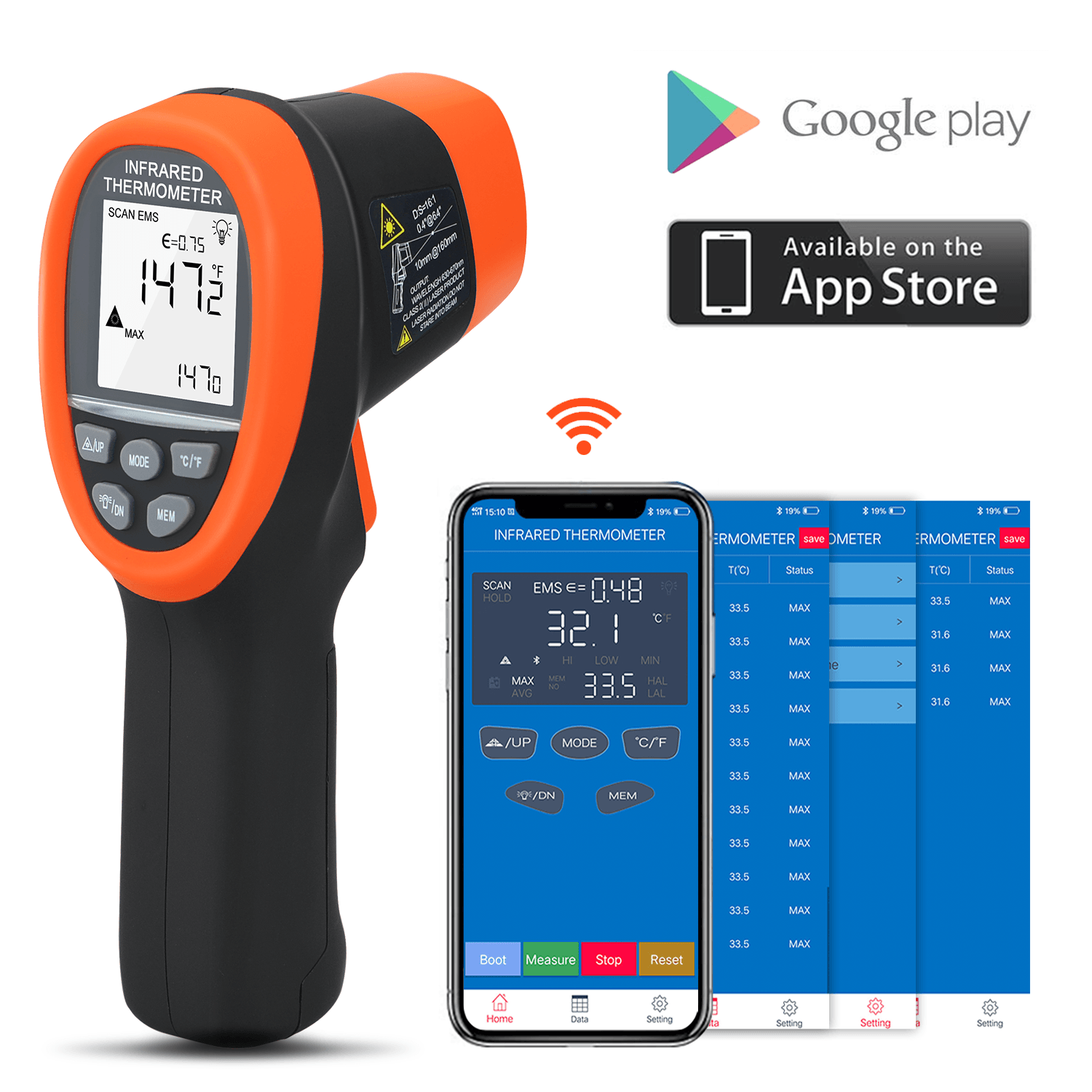 BTMETER BT-985C-APP IR Infrared Thermometer Handhold -50-800℃ - btmeter-store
