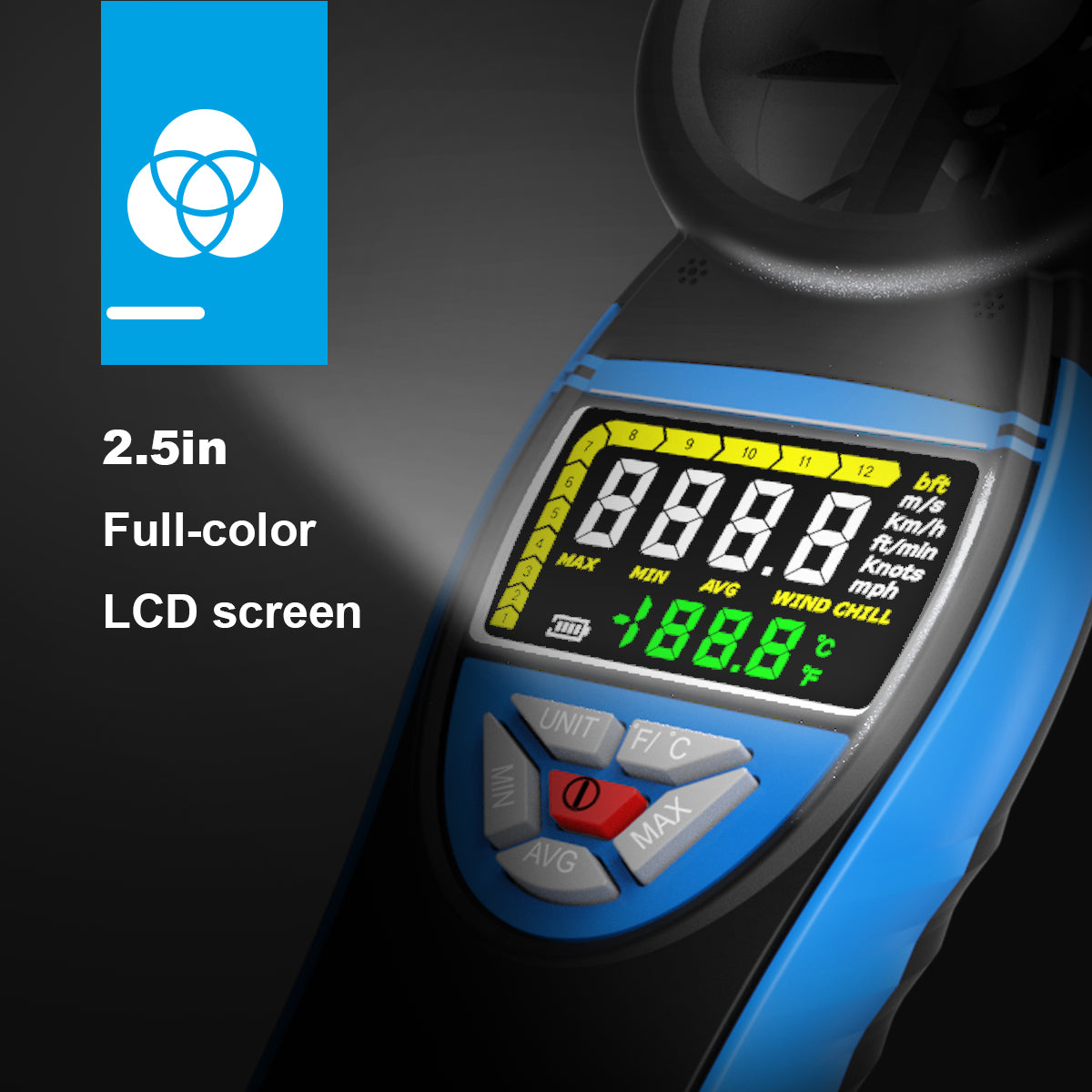 BTMETER BT-8805 NEW Digital Vane Anemometer with Color Screen Wind Speed Range 0.3~30m/s - btmeter-store