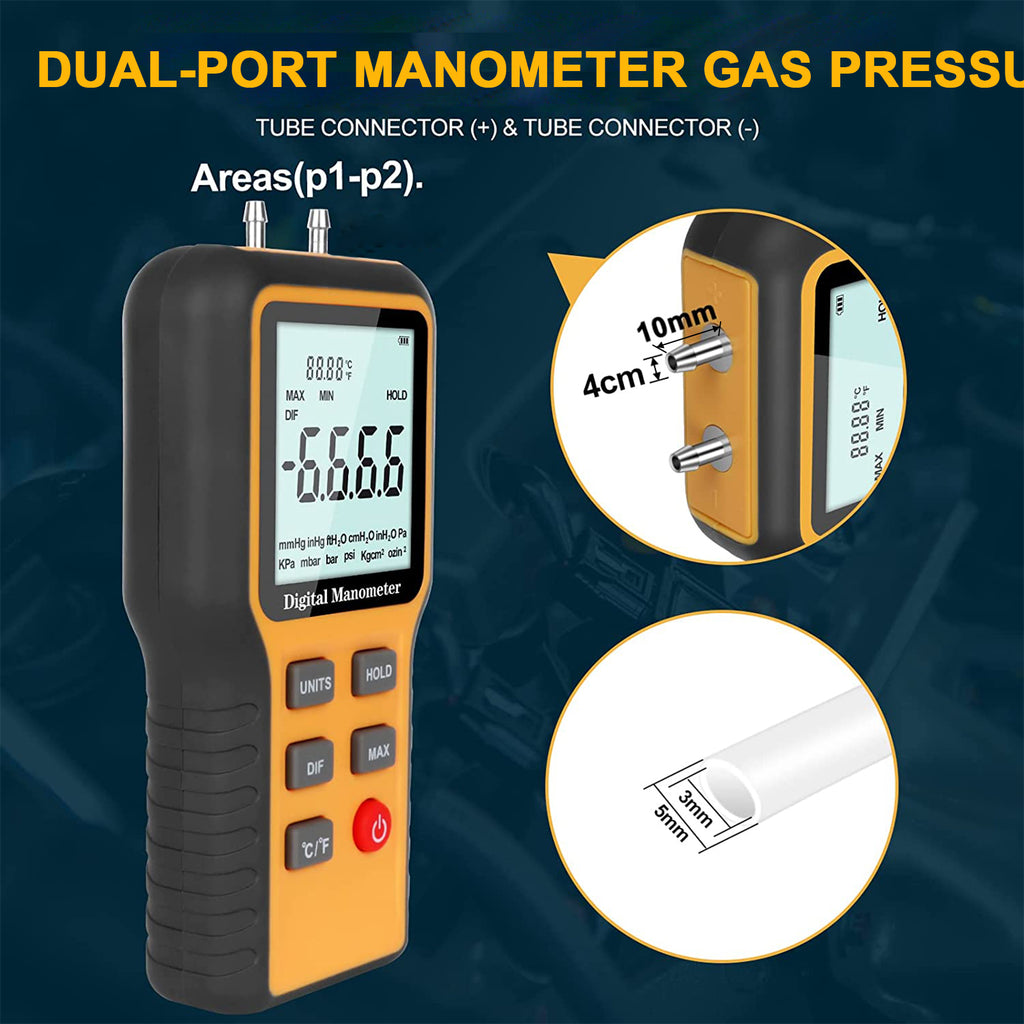 Manometer Inlet Port Dual Port Manometro Check Air Flow Pressure