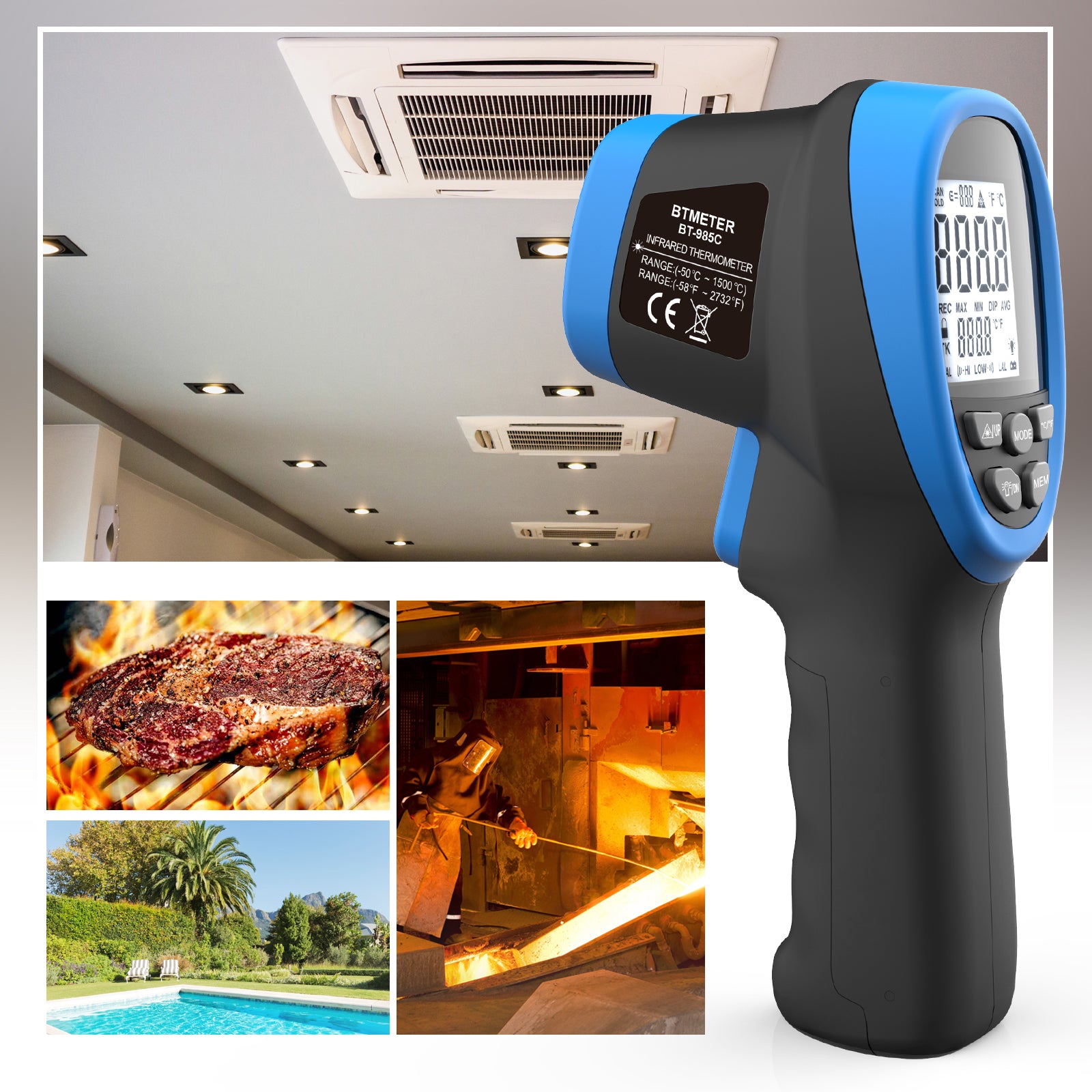  Infrared Thermometer, Digital IR Laser Thermometer