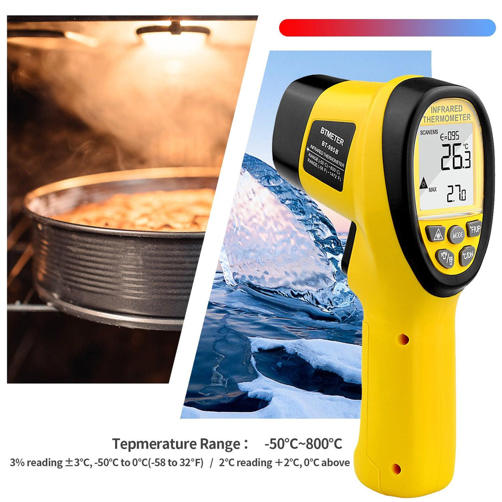 BTMETER BT-985B Digital Infrared Thermometer Dual Laser Thermometer - btmeter-store