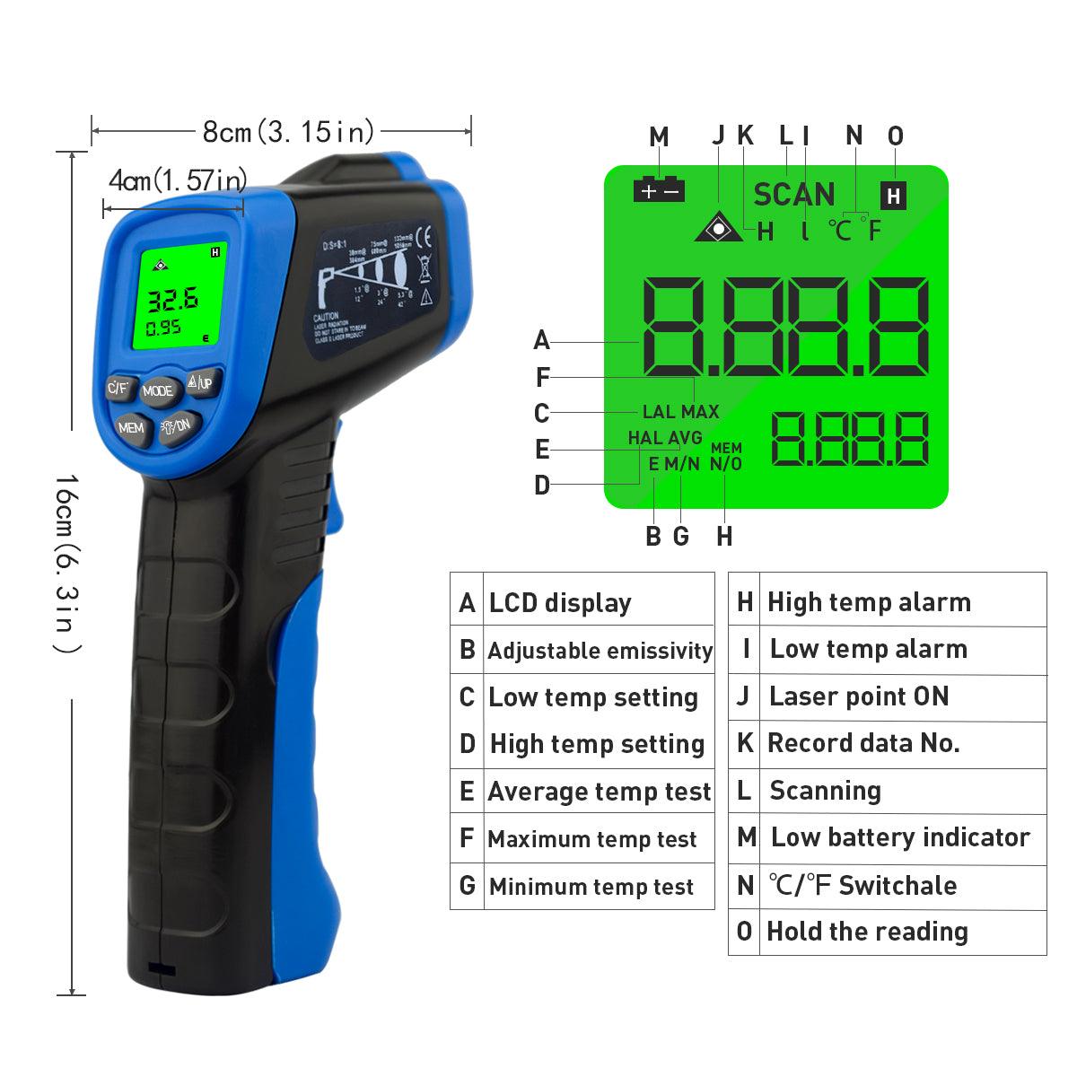 BTMETER BT-981C Low Temperature Infrared Thermometer - btmeter-store