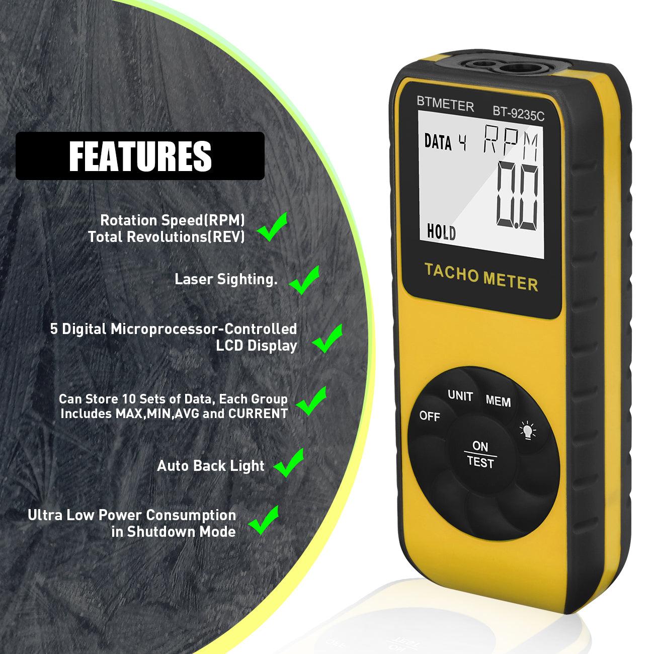 BTMETER BT-9235C Non-contact Laser Tachometer Digital Diagnostic-tool - btmeter-store