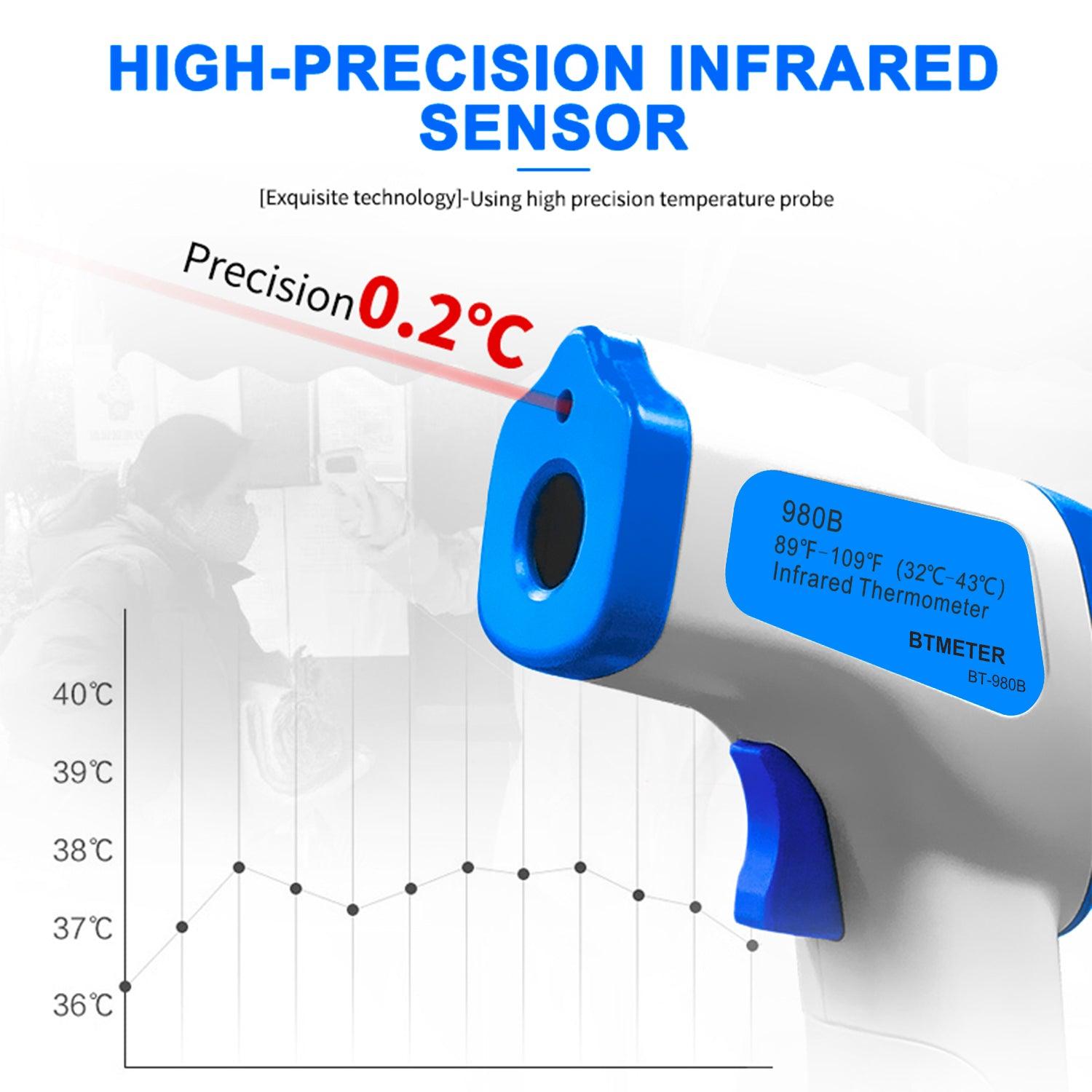 BTMETER BT-980B Non-Contact Infrared Thermometer Digital Temperature Gun Measure 32℃～43℃/ 89 to109℉(NOT for Human) - btmeter-store