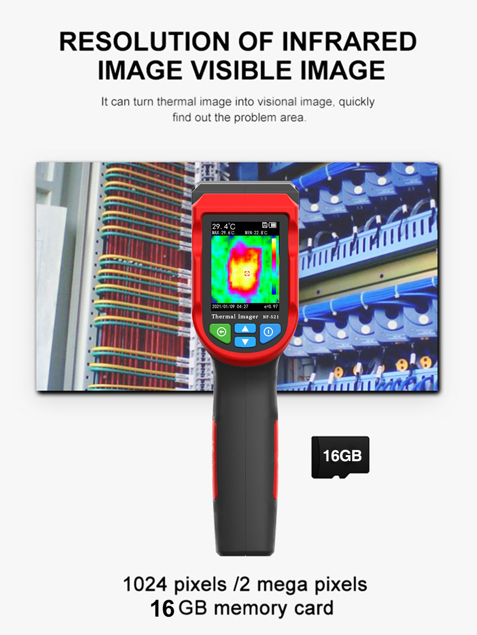 BTMETER BT-T1-NF521 Thermal Imaging Camera 32*32 Thermal Imaging Resolution 2.4" LCD Screen - btmeter-store