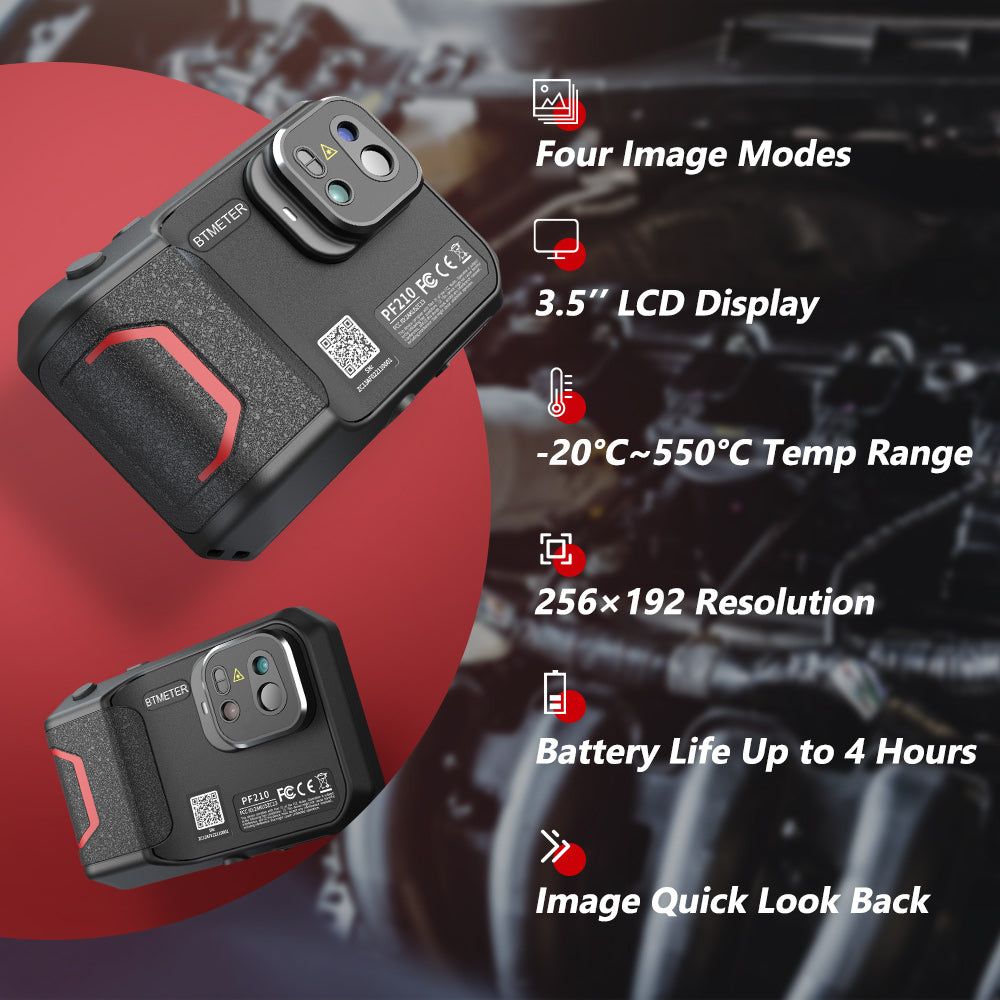 BTMETER BT-T1-PF210 High Resolution IR Infrared Thermal Imaging Camera, 3.5in Color Display Screen - btmeter-store