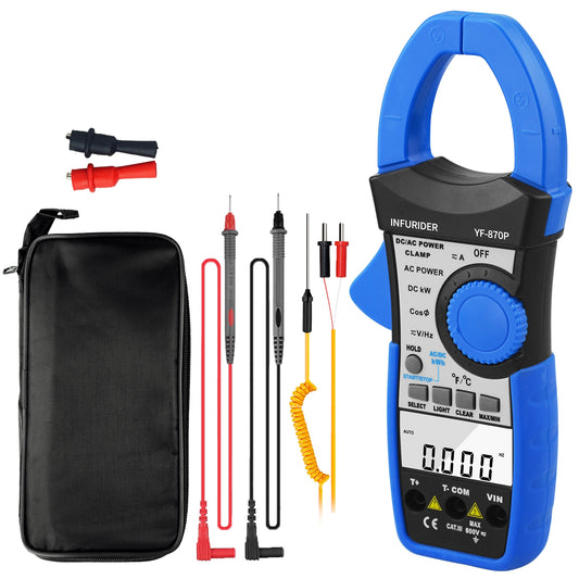 BTMETER BT-870P Clamp Active Reactive Power Meter AC DC 999.9A - btmeter-store