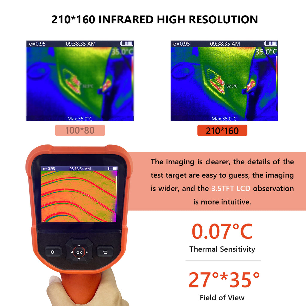 BTMETER BT-T4-TI003-R Thermal Imaging Camera 210*160 IR Resolution 3.5" LCD Screen - btmeter-store