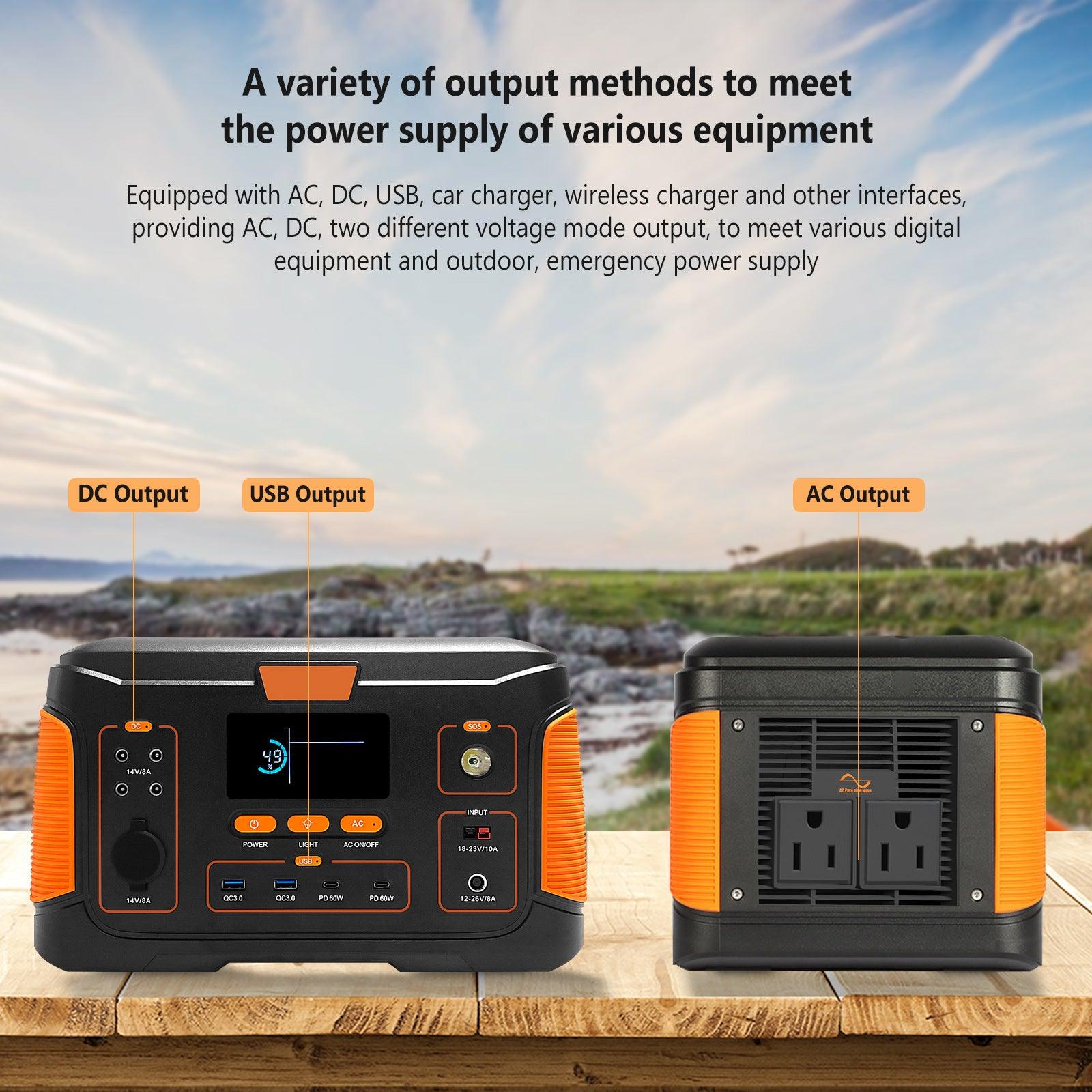 Portable Power Station 1000W, Power Equipment, Solar Generator Solar Panel  Included Backup Battery Power Supply Kit for Outdoors, Camping, Travel
