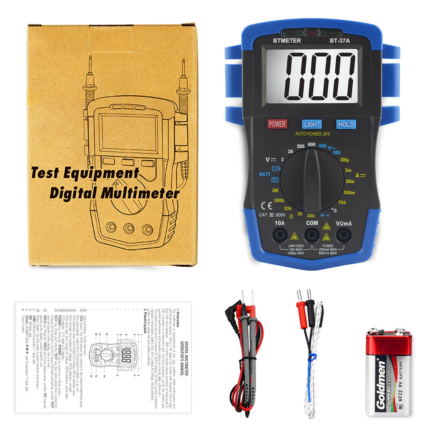 MTMETER BT-37A Mini Professional Multimeter Manual Digital Multimetro - btmeter-store